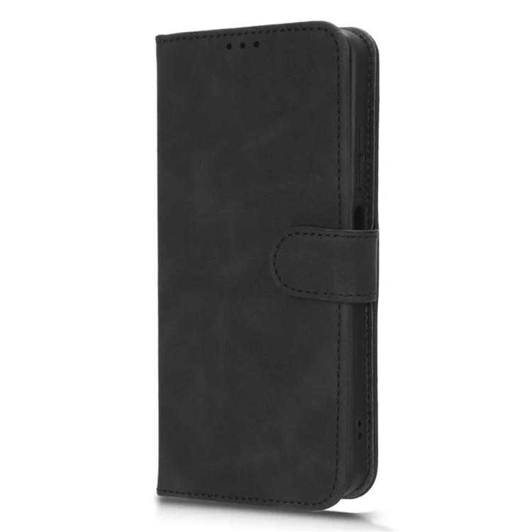 Для TECNO Spark 10 4G кожаный кошелек Чехол для телефона Flip Stand Skin-Touch Shockproof Cover - Черный