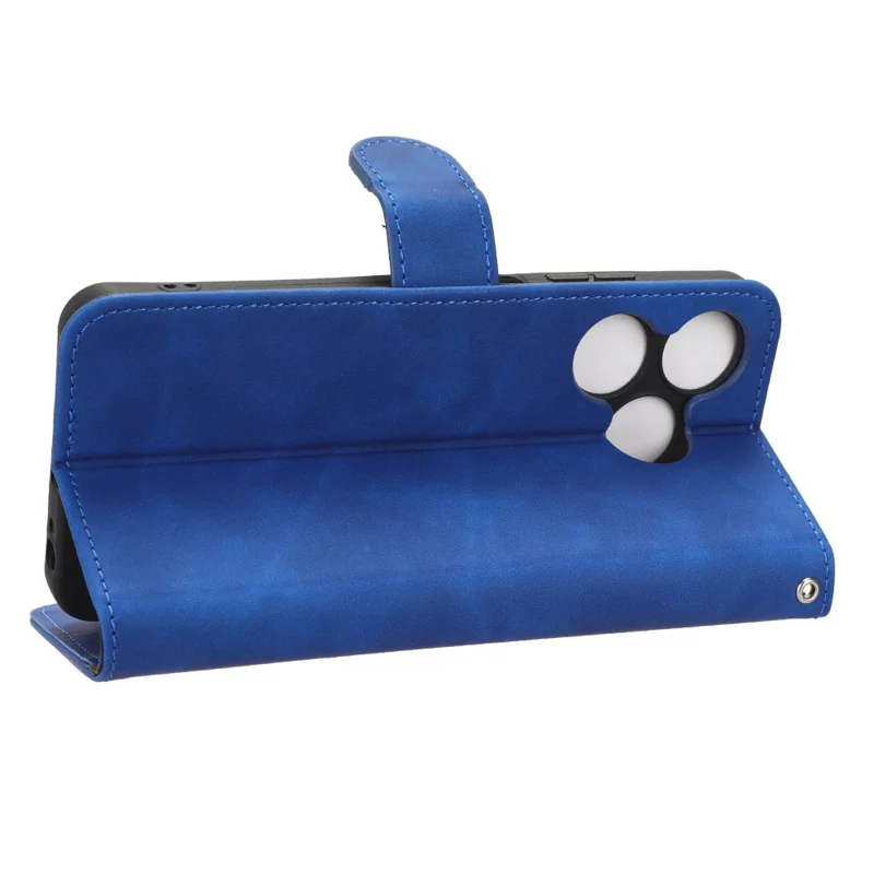 For TECNO Spark 10 4G Leather Wallet Phone Case Flip Stand Skin-Touch Shockproof Cover - Blue