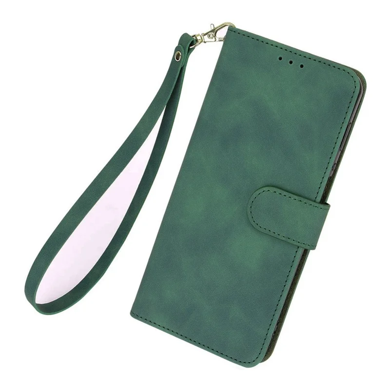 For TECNO Spark 10 4G Leather Wallet Phone Case Flip Stand Skin-Touch Shockproof Cover - Green