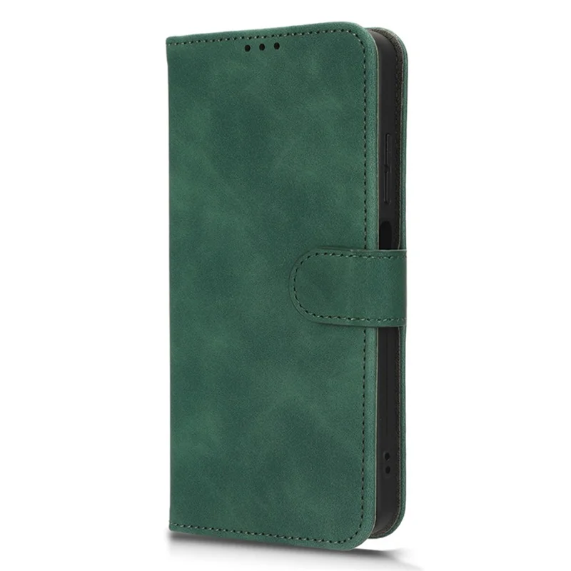 For TECNO Spark 10 4G Leather Wallet Phone Case Flip Stand Skin-Touch Shockproof Cover - Green