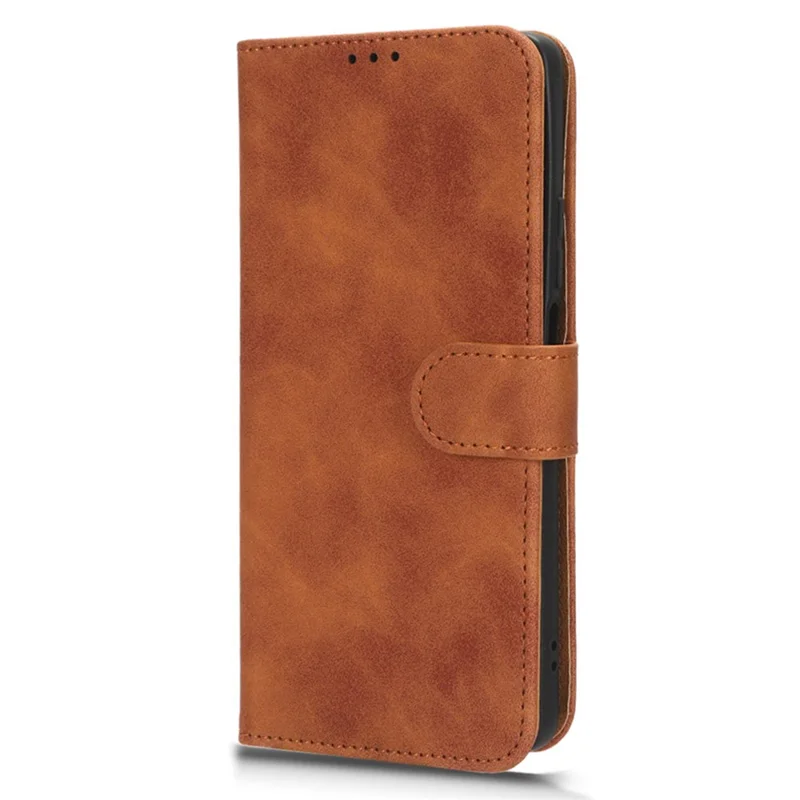 For Xiaomi Redmi Note 12 Turbo / Poco F5 5G PU Leather Flip Phone Case with Wallet Skin-touch Stand Cover - Brown