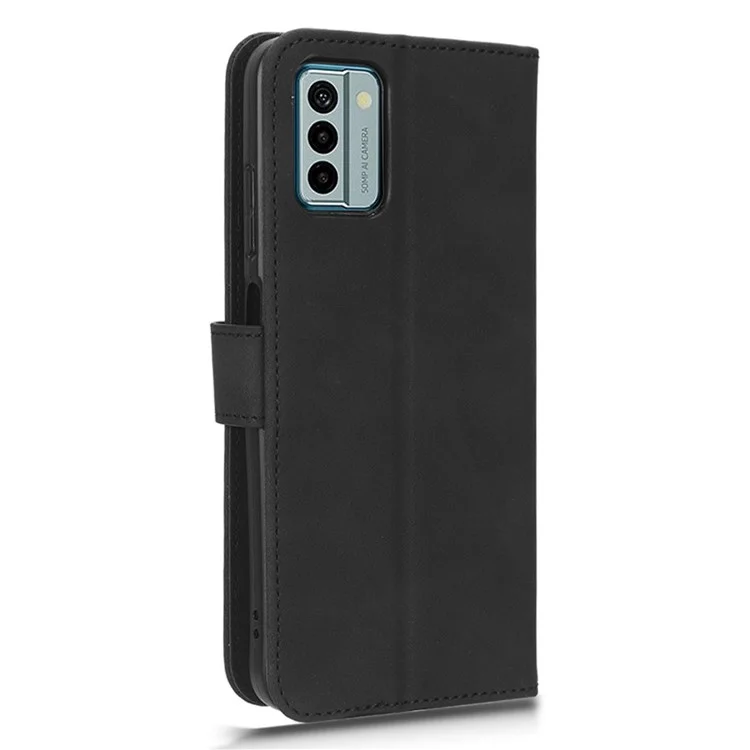 Wallet Case para Nokia G22 Pele artificial toque de pele Suporte magnético Capa de telefone - Preto