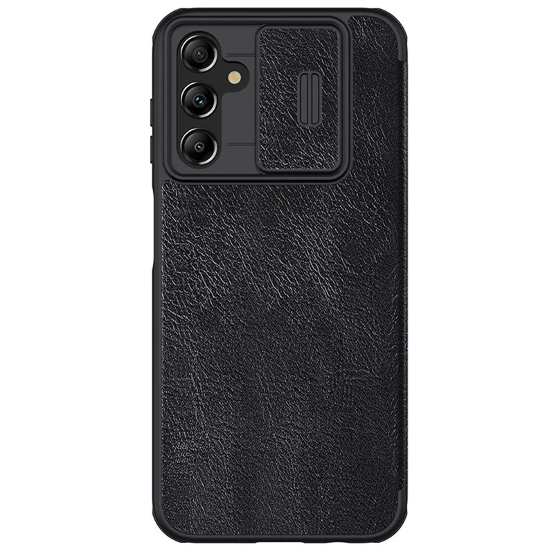 NILLKIN Qin Pro Series for Samsung Galaxy AA14 5G / A14 4G PU Leather+PC+TPU Phone Case Slide Lens Protection Card Slot Cover - Black