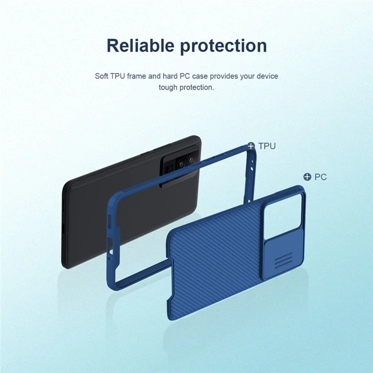 NILLKIN CamShield Pro Série pour Xiaomi Poco F5 Pro 5G / Redmi K60 Pro 5G / K60 5G Étui de téléphone PC+TPU Protection de la caméra Housse de téléphone - Noir