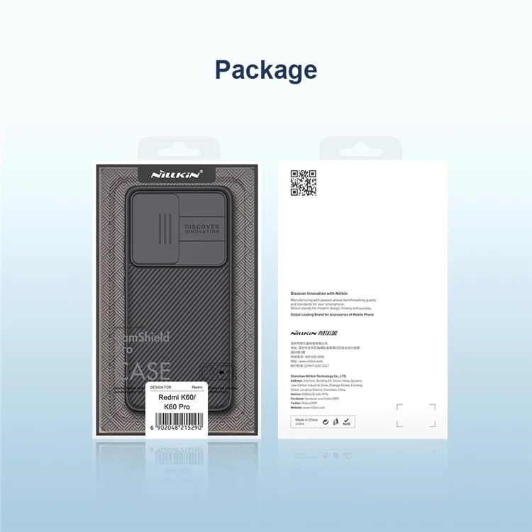 NILLKIN CamShield Pro Série pour Xiaomi Poco F5 Pro 5G / Redmi K60 Pro 5G / K60 5G Étui de téléphone PC+TPU Protection de la caméra Housse de téléphone - Noir