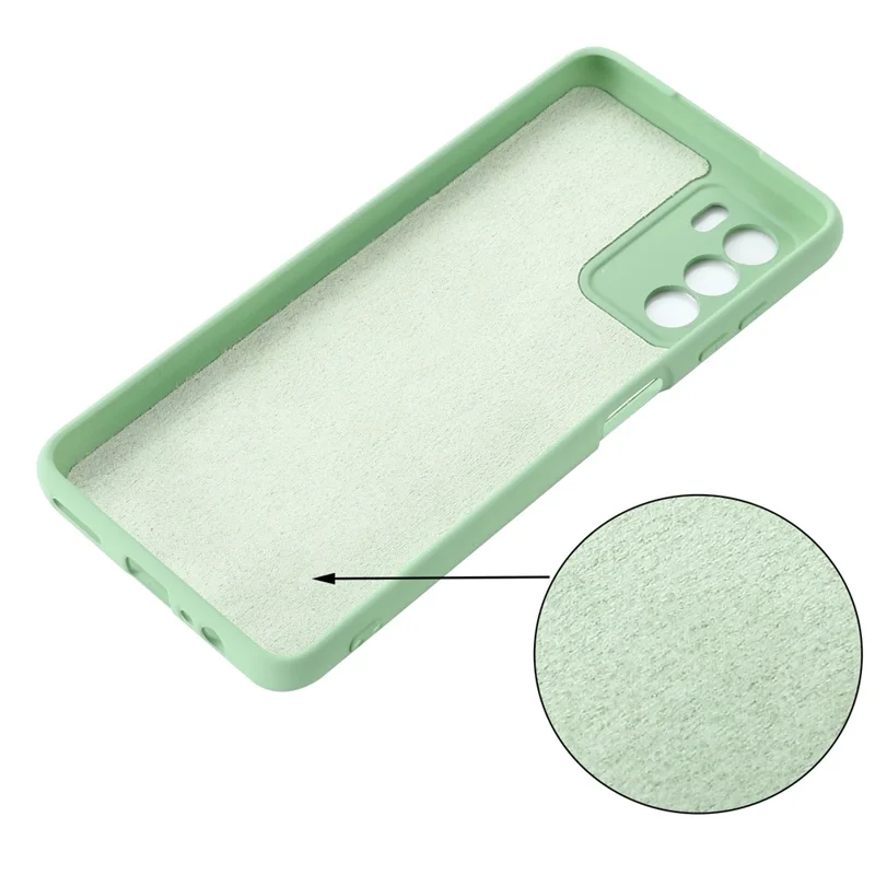 Funda de silicona líquida para ZTE Blade V40 Vita, funda de teléfono con forro suave antiarañazos con correa - Verde
