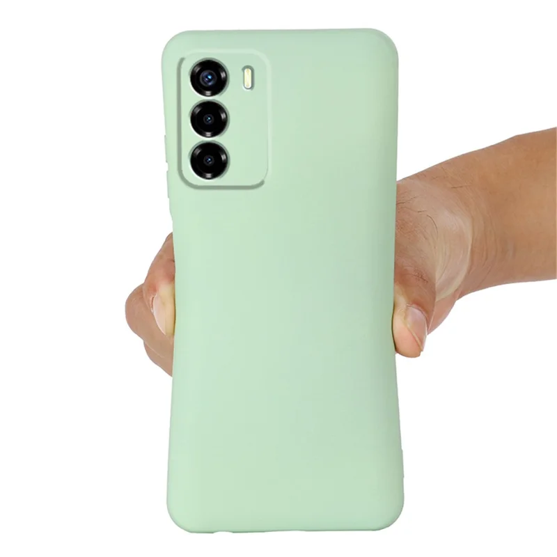 Funda de silicona líquida para ZTE Blade V40 Vita, funda de teléfono con forro suave antiarañazos con correa - Verde