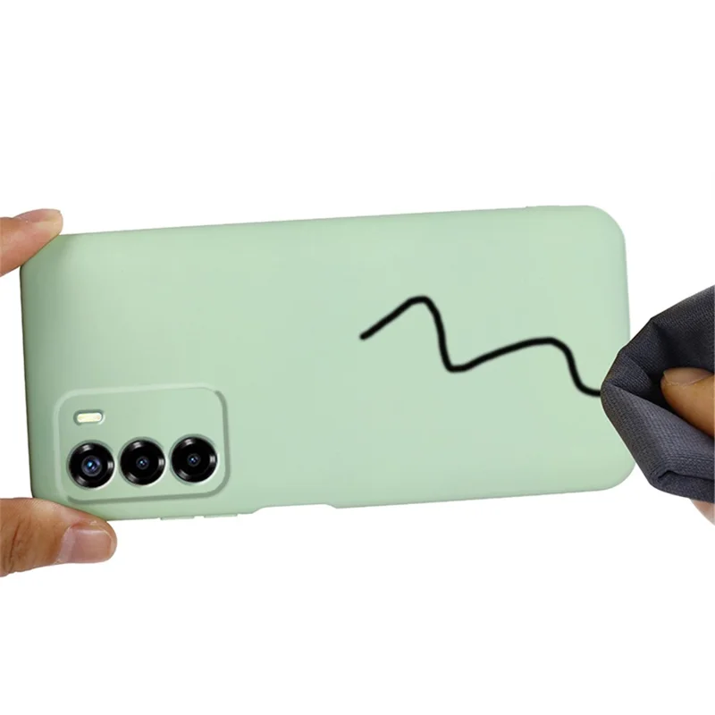 Funda de silicona líquida para ZTE Blade V40 Vita, funda de teléfono con forro suave antiarañazos con correa - Verde