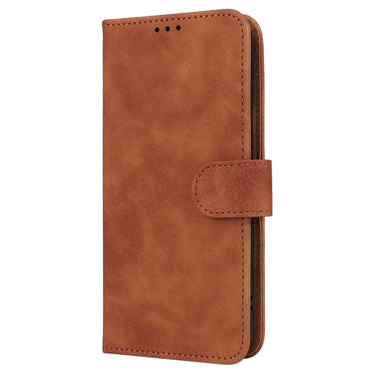 Für Google Pixel 8 Leder Flip Wallet Phone Case Skin-Touch Schockfester Ständer Cover - Braun