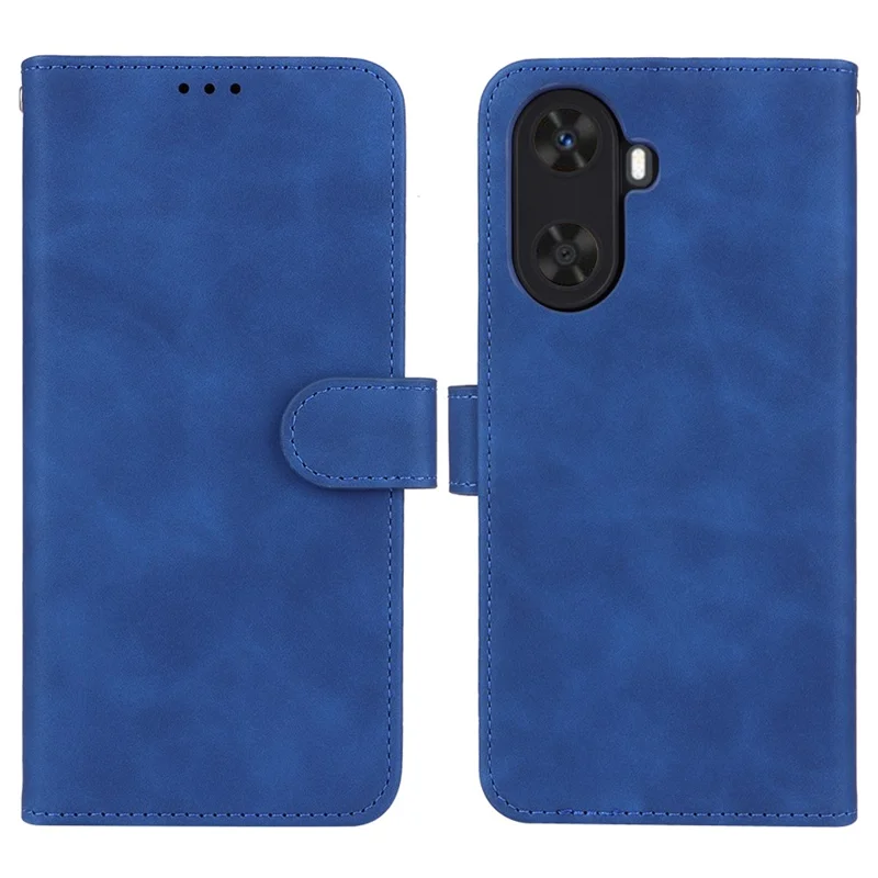 For Huawei Enjoy 60 PU Leather Skin-touch Phone Case Wallet Book Stand Flip Cover - Blue