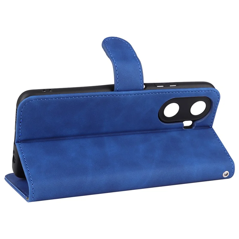 For Huawei Enjoy 60 PU Leather Skin-touch Phone Case Wallet Book Stand Flip Cover - Blue