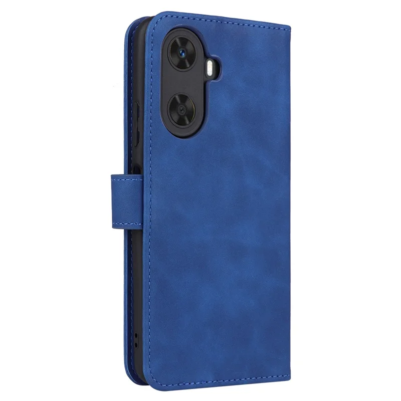 For Huawei Enjoy 60 PU Leather Skin-touch Phone Case Wallet Book Stand Flip Cover - Blue
