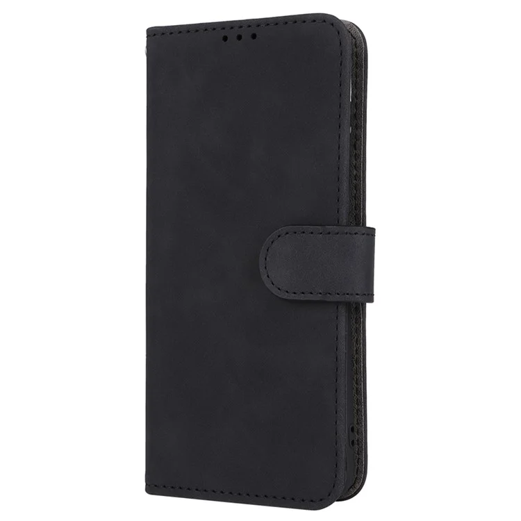 Para Huawei P60 Art PU Leather Folio Flip Cover Wallet Stand Skin-Touch Phone Case - Negro