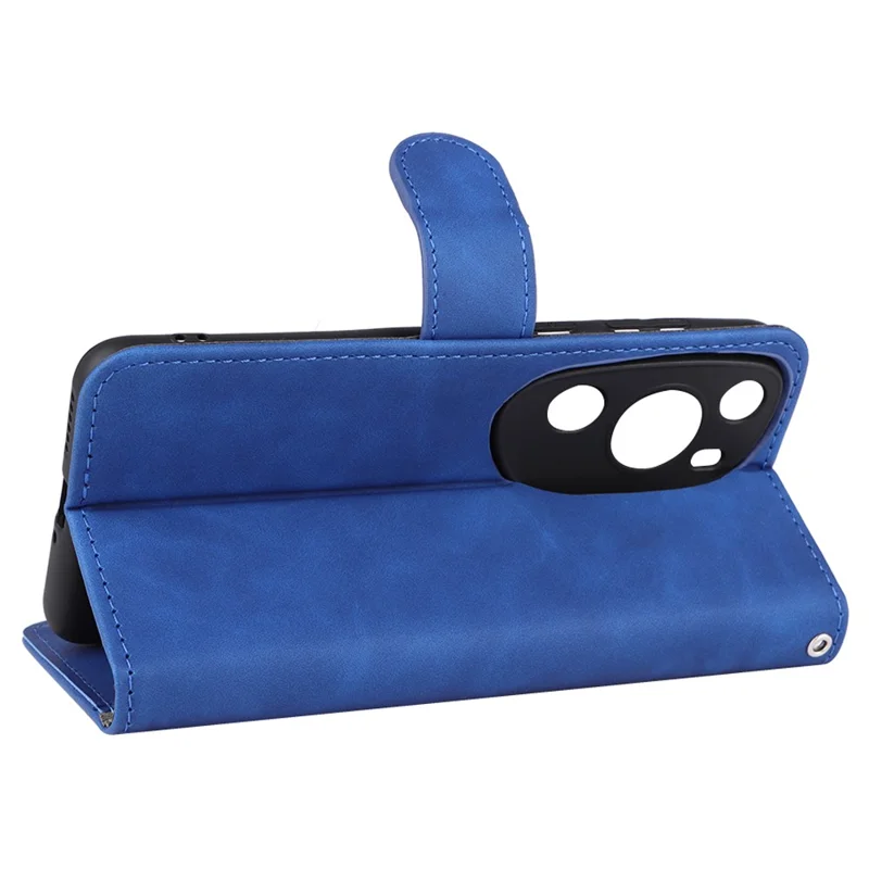 For Huawei P60 Art PU Leather Folio Flip Cover Wallet Stand Skin-Touch Phone Case - Blue