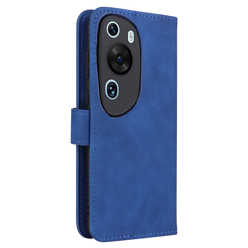 For Huawei P60 Art PU Leather Folio Flip Cover Wallet Stand Skin-Touch Phone Case - Blue