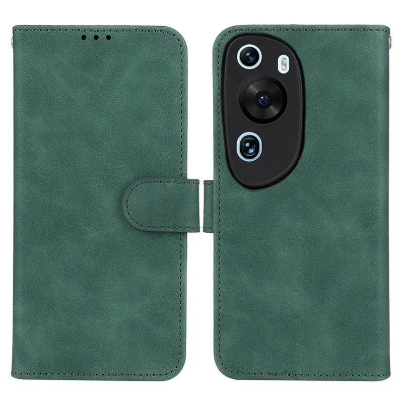 For Huawei P60 Art PU Leather Folio Flip Cover Wallet Stand Skin-Touch Phone Case - Green