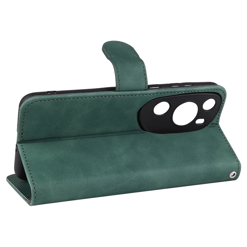 For Huawei P60 Art PU Leather Folio Flip Cover Wallet Stand Skin-Touch Phone Case - Green