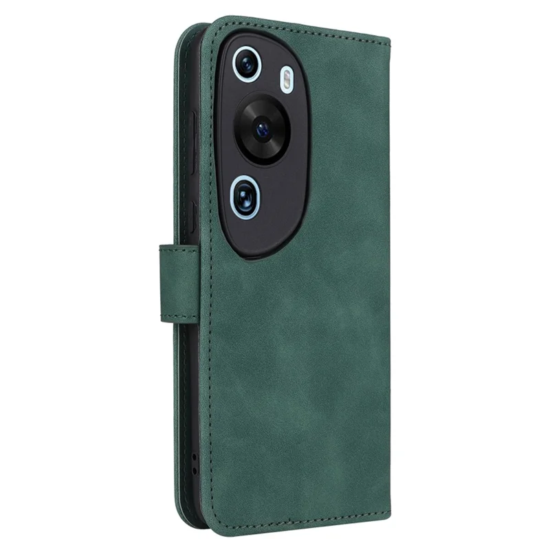 For Huawei P60 Art PU Leather Folio Flip Cover Wallet Stand Skin-Touch Phone Case - Green