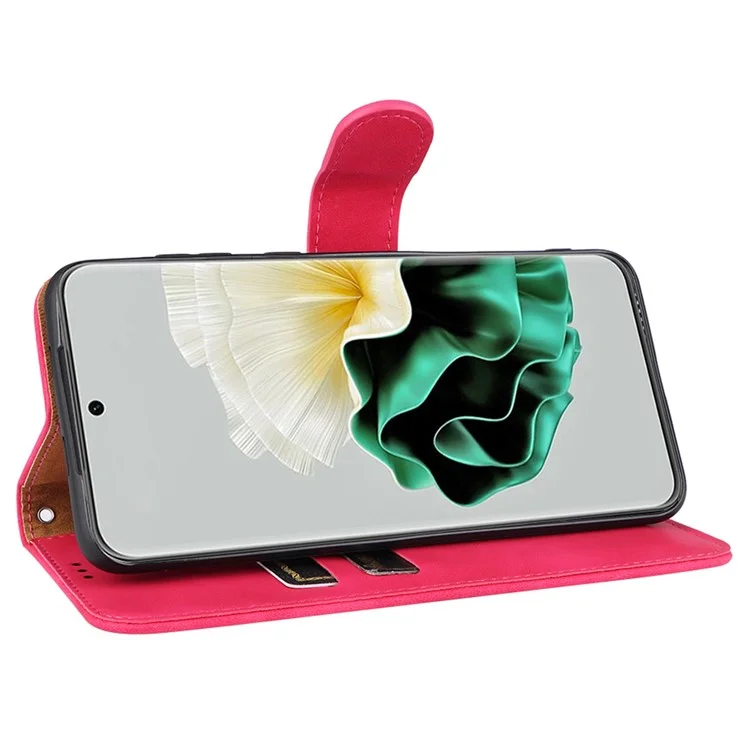 Für Huawei P60 / P60 Pro Wallet Phone Case PU Leder Haut-Touch Stand Folio Stoßfeste Abdeckung - Rose