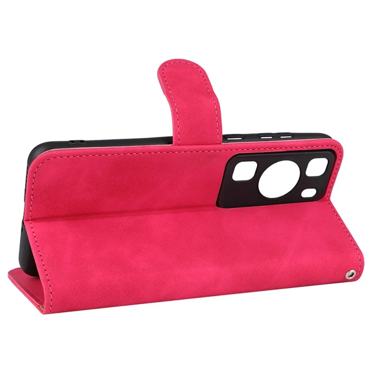 Für Huawei P60 / P60 Pro Wallet Phone Case PU Leder Haut-Touch Stand Folio Stoßfeste Abdeckung - Rose