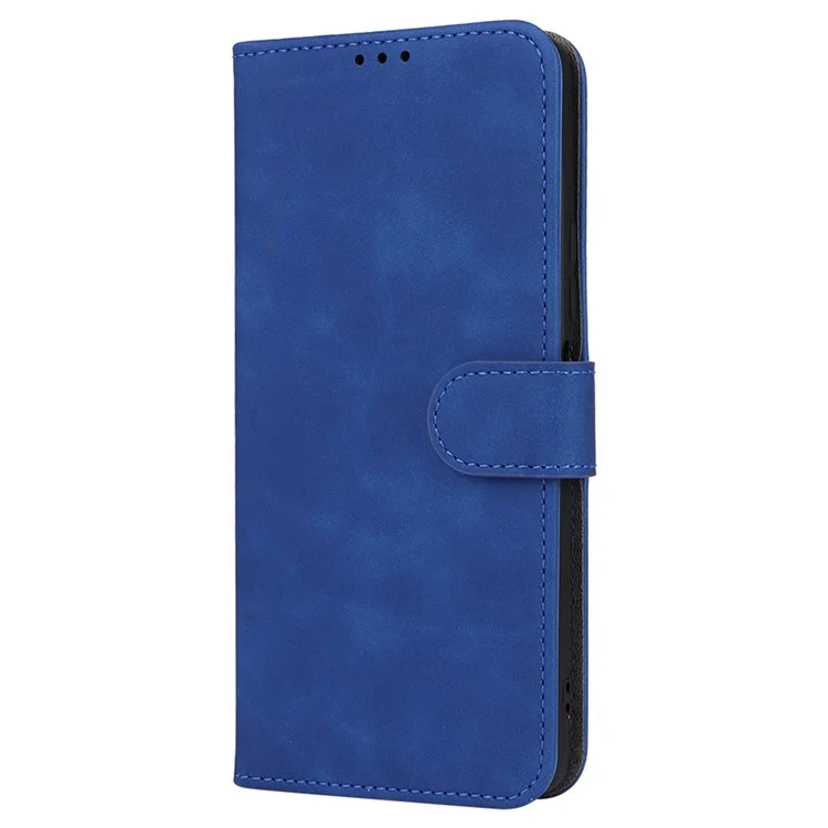 Para vivo iQOO Z7 5G Skin-touch Leather Phone Case Wallet Stand Folio Flip Cover - Azul