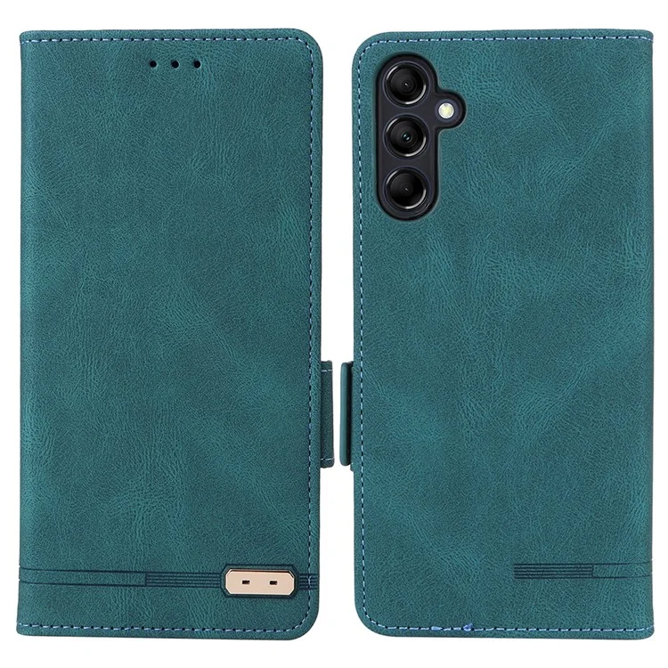 Per Samsung Galaxy M14 5G Custodia Portafoglio in Pelle Decorazione Hardware Flip Stand Cover - Blu