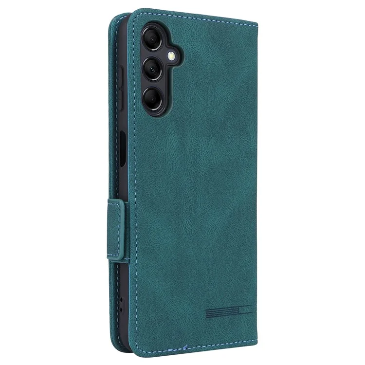 Per Samsung Galaxy M14 5G Custodia Portafoglio in Pelle Decorazione Hardware Flip Stand Cover - Blu