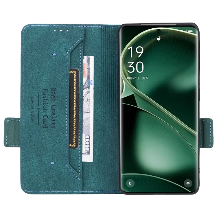 For Oppo Find X6 Hardware Decor Stand Cover PU Leather Wallet Anti-drop Phone Case - Blue