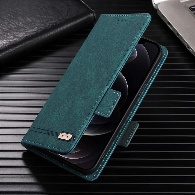 For Oppo Find X6 Hardware Decor Stand Cover PU Leather Wallet Anti-drop Phone Case - Blue