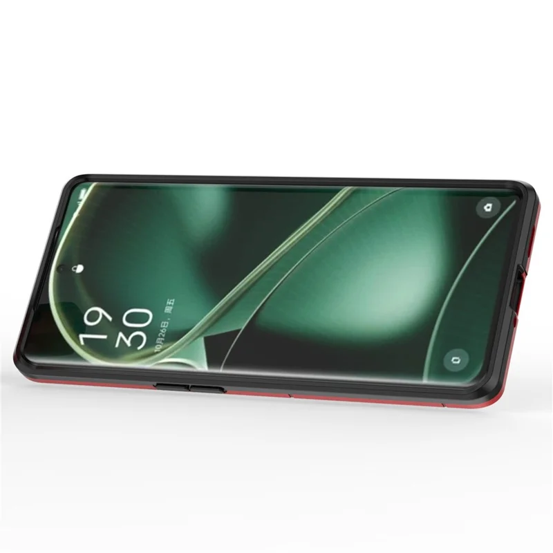 For Oppo Find X6 TPU+PC Protective Phone Case with Ring Kickstand Shockproof Armor Cover - Red