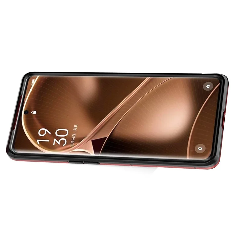 For Oppo Find X6 Pro TPU+PC Armor Defender Phone Case Finger Ring Kickstand Anti-Drop Cover - Red