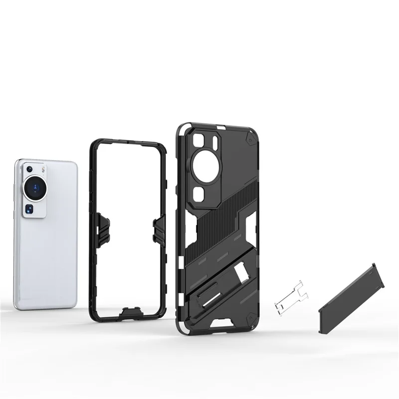 Pour Huawei P60 Étui de protection pour téléphone TPU+PC avec support - Vert