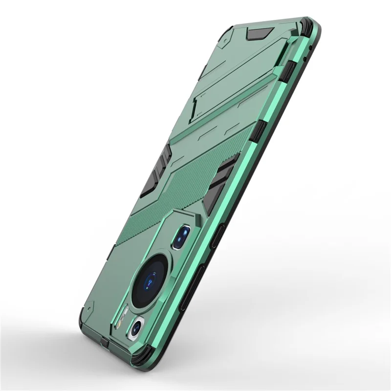Pour Huawei P60 Étui de protection pour téléphone TPU+PC avec support - Vert