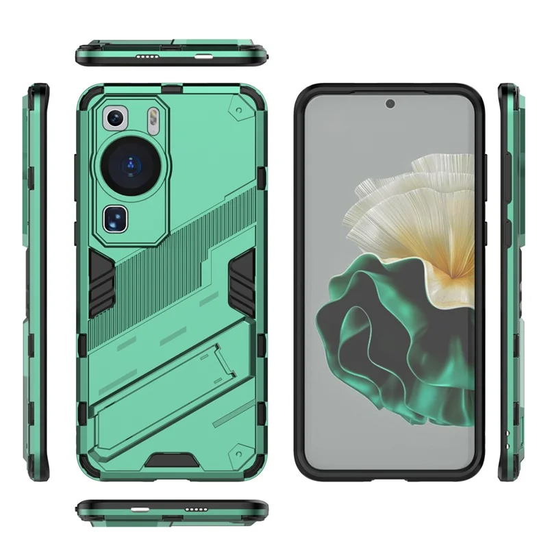 Pour Huawei P60 Étui de protection pour téléphone TPU+PC avec support - Vert