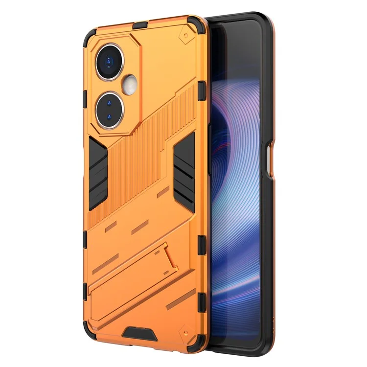 Für OnePlus Nord CE 3 Lite 5G / Nord N30 5G Handyhülle mit Ständer TPU+PC Kratzfeste Rückseite - Orange