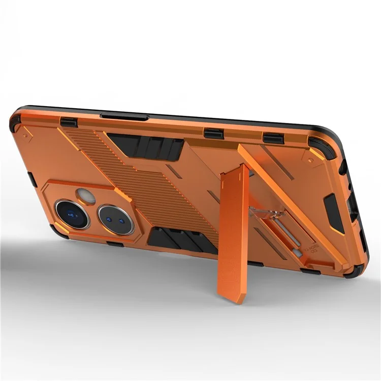 Für OnePlus Nord CE 3 Lite 5G / Nord N30 5G Handyhülle mit Ständer TPU+PC Kratzfeste Rückseite - Orange