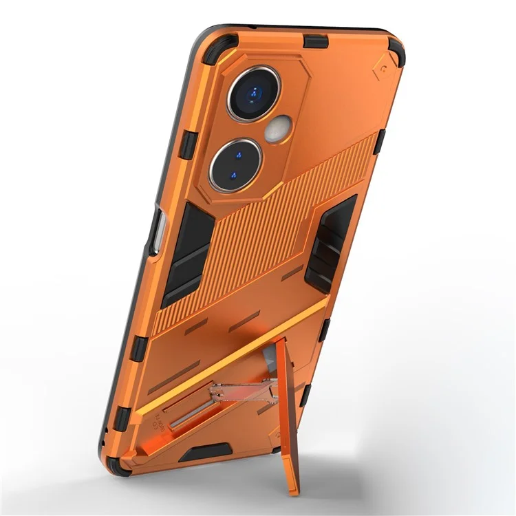 Für OnePlus Nord CE 3 Lite 5G / Nord N30 5G Handyhülle mit Ständer TPU+PC Kratzfeste Rückseite - Orange