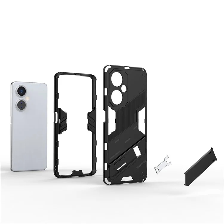 Für OnePlus Nord CE 3 Lite 5G / Nord N30 5G Handyhülle mit Ständer TPU+PC Kratzfeste Rückseite - Orange