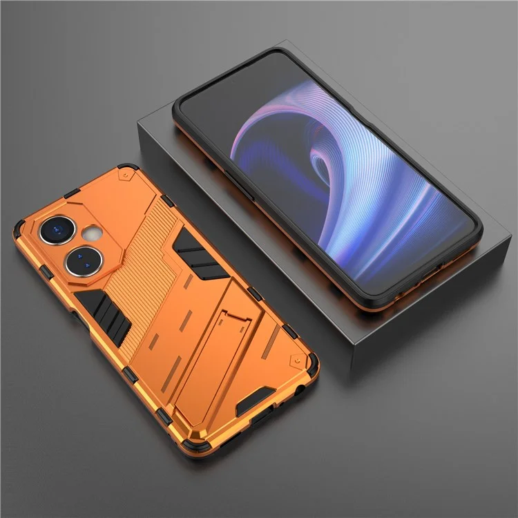 Für OnePlus Nord CE 3 Lite 5G / Nord N30 5G Handyhülle mit Ständer TPU+PC Kratzfeste Rückseite - Orange