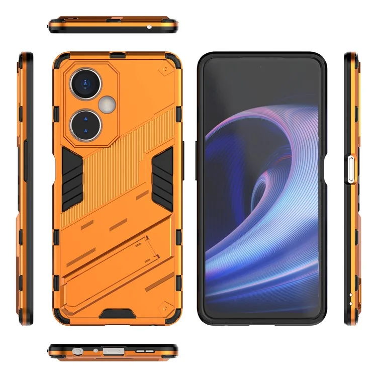 Für OnePlus Nord CE 3 Lite 5G / Nord N30 5G Handyhülle mit Ständer TPU+PC Kratzfeste Rückseite - Orange