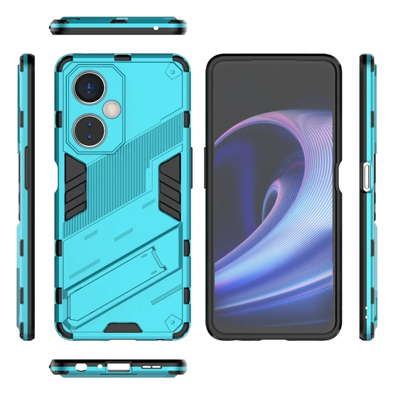 For OnePlus Nord CE 3 Lite 5G / Nord N30 5G Kickstand Phone Case TPU+PC Anti-Scratch Back Cover - Baby Blue