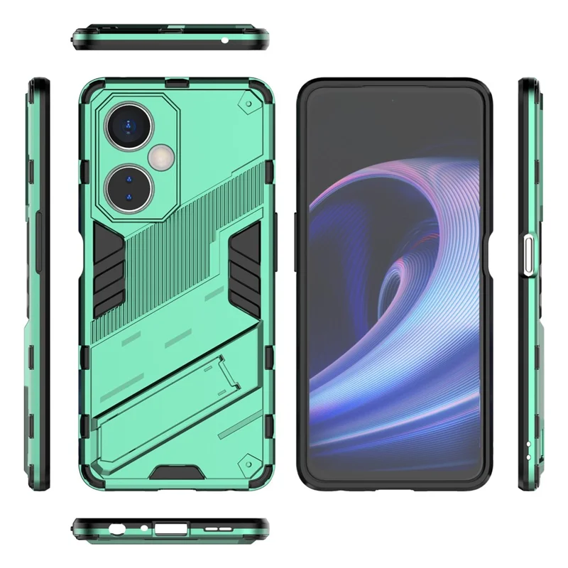 For OnePlus Nord CE 3 Lite 5G / Nord N30 5G Kickstand Phone Case TPU+PC Anti-Scratch Back Cover - Green