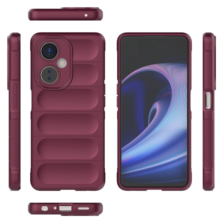 Para OnePlus Nord CE 3 Lite 5G / Nord N30 5G Soft TPU Capa de Telefone Protetora Resistente a Choques - Vinho Tinto
