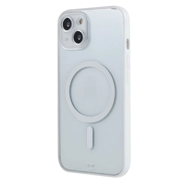 Per iPhone 13 6.1 pollici Custodia rigida in PC anti-graffio, cover per cellulare opaca compatibile con MagSafe - Bianco