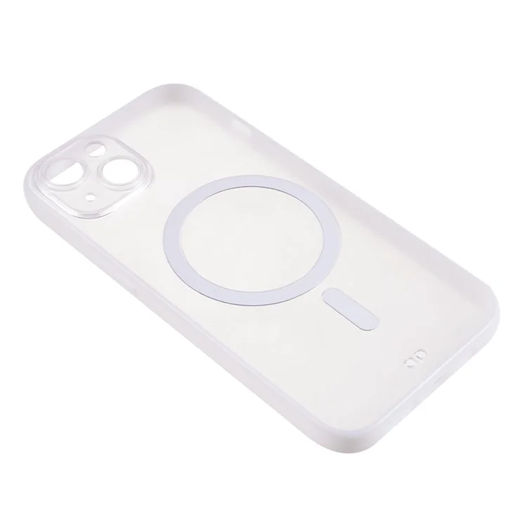 Per iPhone 13 6.1 pollici Custodia rigida in PC anti-graffio, cover per cellulare opaca compatibile con MagSafe - Bianco