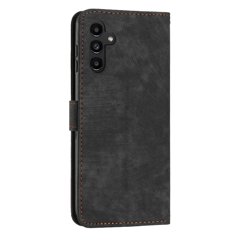 Per Samsung Galaxy A24 4G (162,1 x 77,6 x 8,3 mm) Custodia in pelle PU con tocco del telefono Linee impresse Custodia portafoglio con supporto - Nero