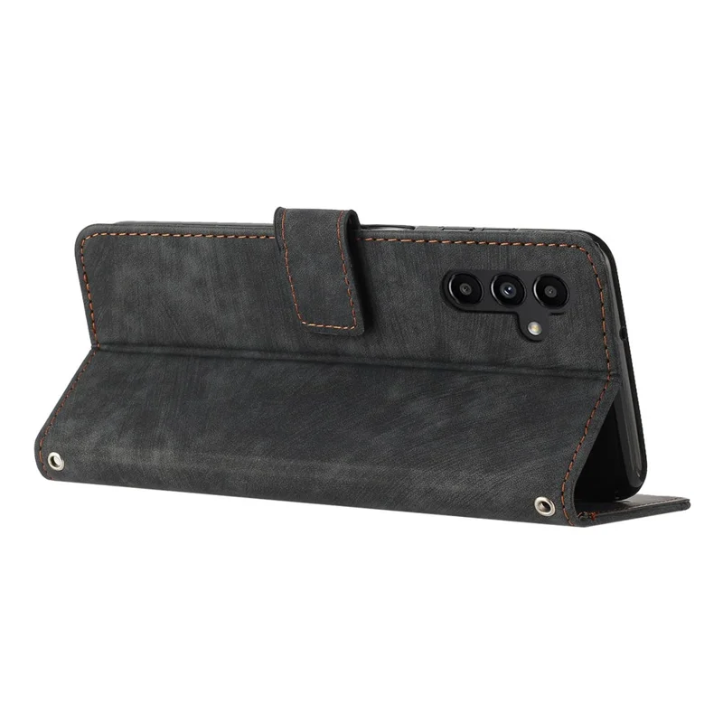 Per Samsung Galaxy A24 4G (162,1 x 77,6 x 8,3 mm) Custodia in pelle PU con tocco del telefono Linee impresse Custodia portafoglio con supporto - Nero