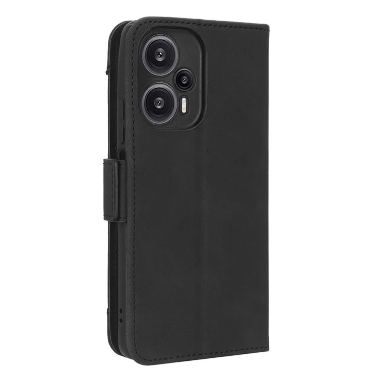 Para Xiaomi Redmi Note 12 Turbo 5G / Poco F5 5G Estuche de Cartera de Piel Múltiples Ranuras para Tarjetas Soporte de Teléfono Cubierta - Negro
