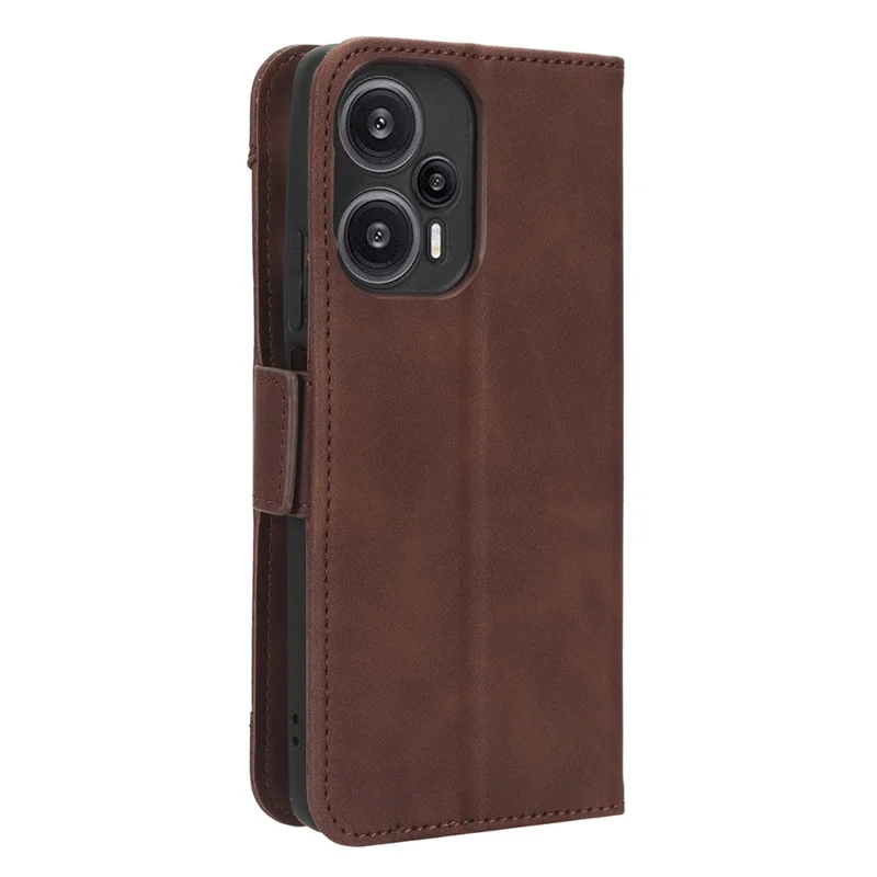 For Xiaomi Redmi Note 12 Turbo 5G / Poco F5 5G Leather Wallet Phone Case Multiple Card Slots Stand Phone Cover - Brown