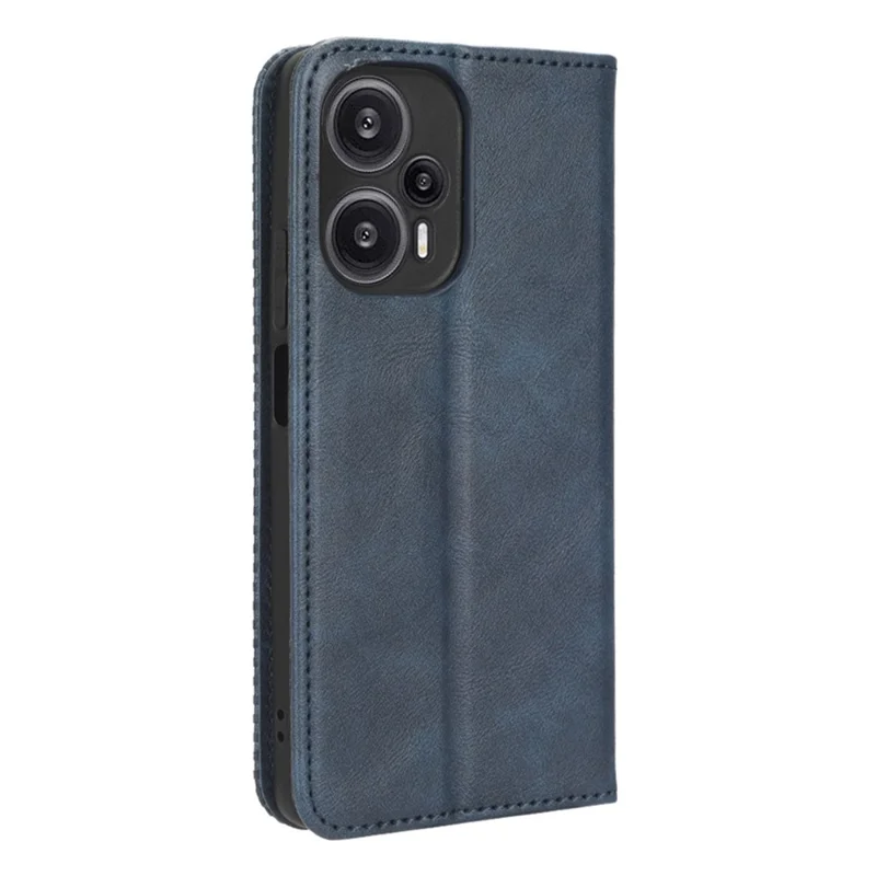 For Xiaomi Redmi Note 12 Turbo 5G / Poco F5 5G PU Leather Phone Wallet Case Foldable Stand Retro Cell Phone Cover - Blue